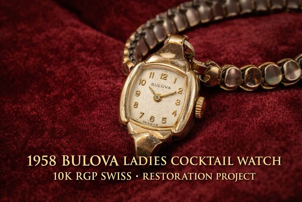 1958 Bulova Ladies Cocktail Watch 10K RGP Swiss Vintage Not Running